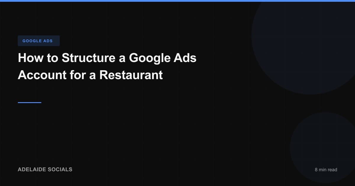 How to Structure a Google Ads Account for a Restaurant