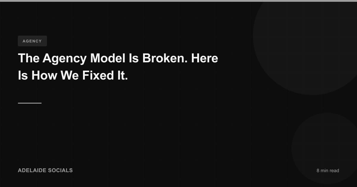 The Agency Model Is Broken. Here Is How We Fixed It.
